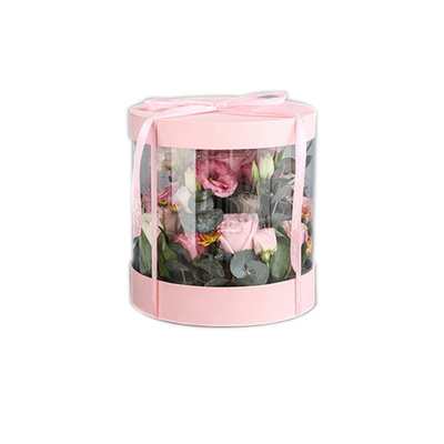 주문 1200g 꽃 판지로 만드는 라운드 꽃 상자 자외선 코팅 online manufacture